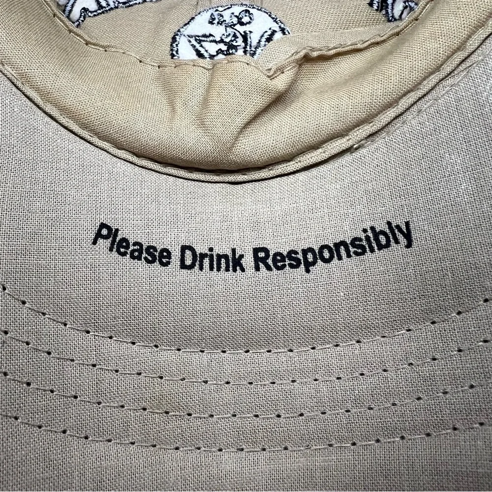 Jack Daniel’s Adjustable Velcro Back Hat Tan Black Logo Please Drink Responsibly - Picture 6 of 9